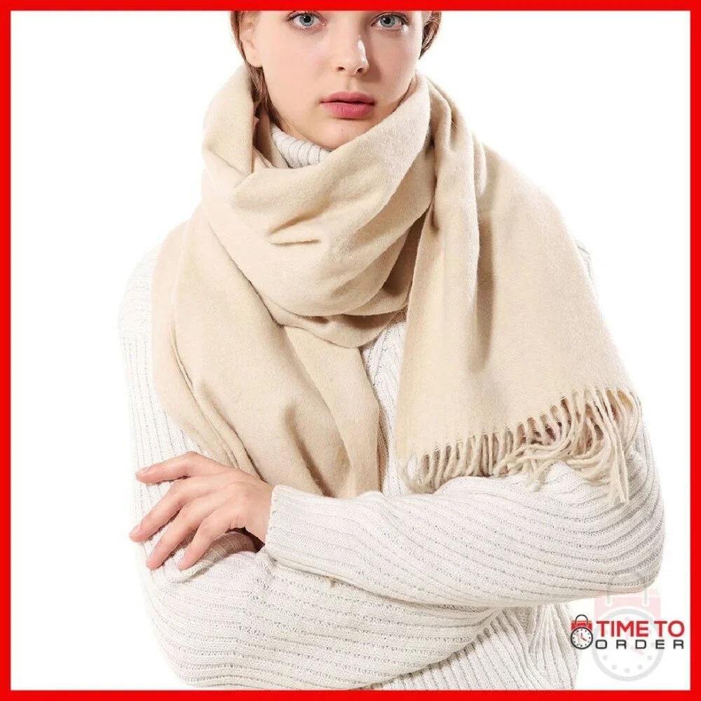 Thick Oversized Pashmina Shawl Wrap Soft Winter Warm Blanket Scarf